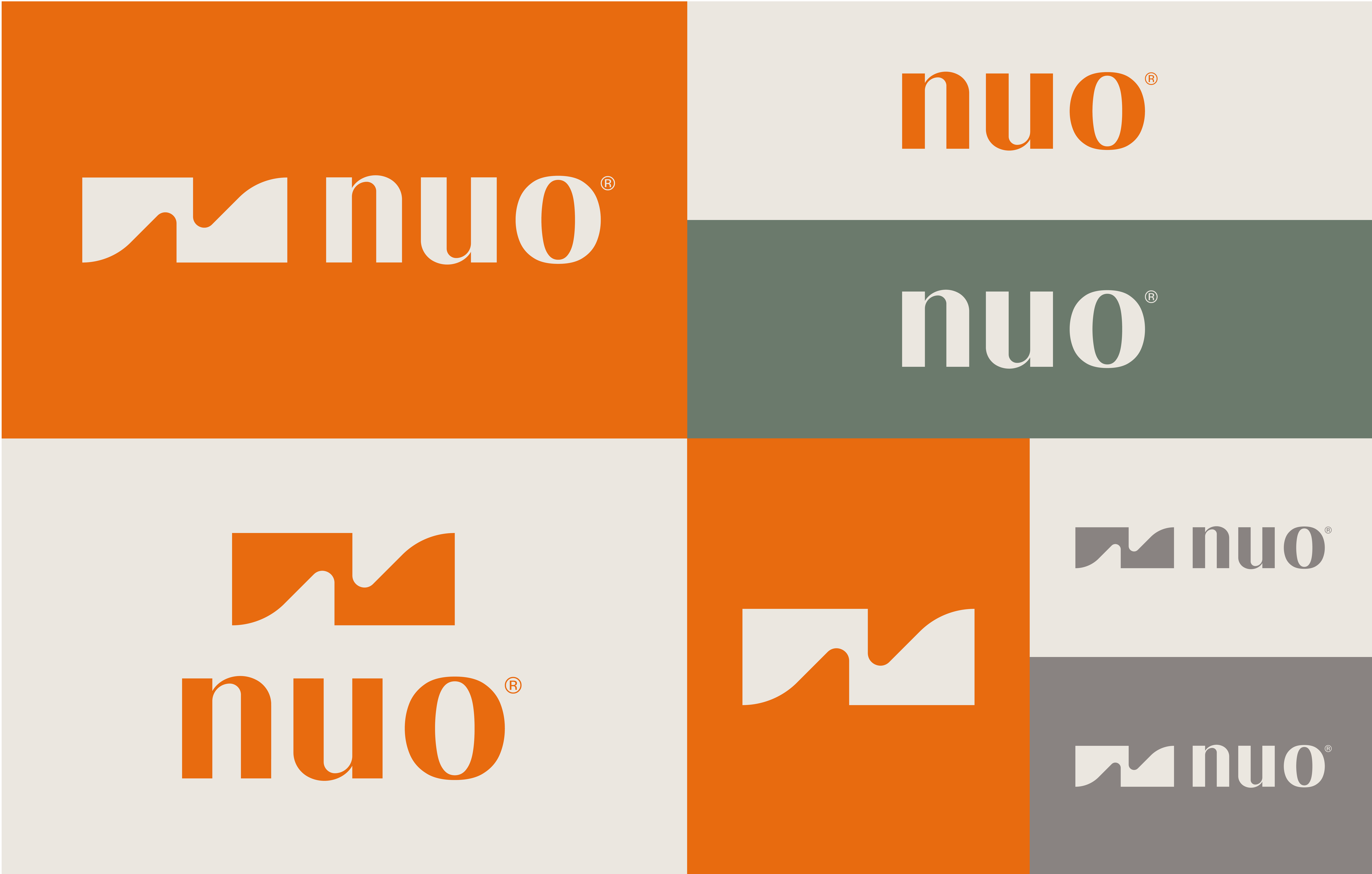 NUO B안 원본 브랜드 보드 — Mandarin, Ivory, Green